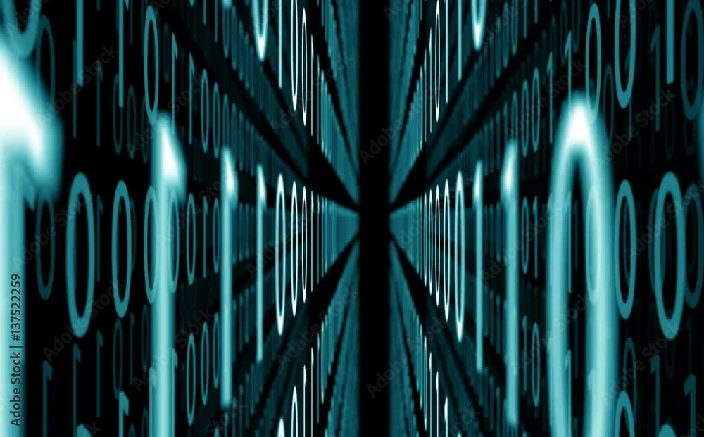 Wall mural digital binary data background,