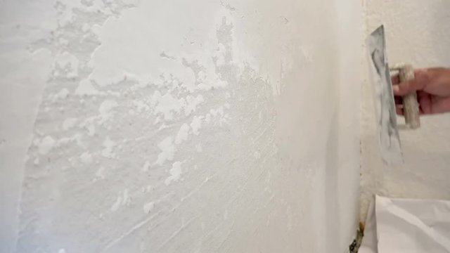Plastering Wall Renovation Closeup