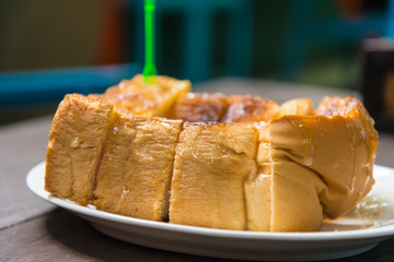 Butter Sweetened Condensed Milk and Sugar on Toast