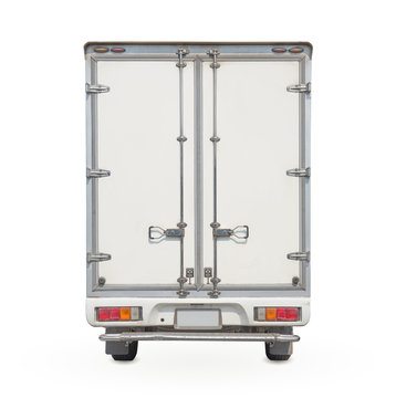 Truck and cargo container for shipping and transportation isolated on white background with clipping path included in fie.