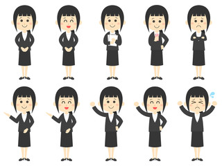 働く女性のイラストセット