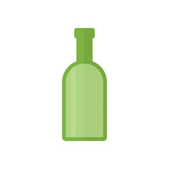 Alcohol bottle flat vector illustration.
