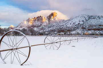Snowy field near Zion