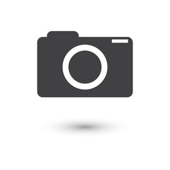 camera icon vector illustration with shadow