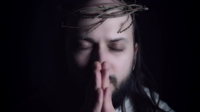 4k Religious Portrait of Jesus Praying