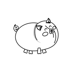Pig farm animal icon vector illustration graphic design