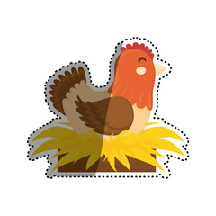 chicken farm animal icon vector illustration graphic design
