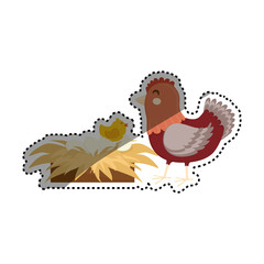 chicken farm animal icon vector illustration graphic design