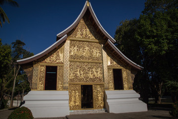 Fototapeta premium Funeral chapel at Wat Xieng Thong in Luang Prabang, Laos