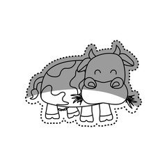 Cow farm animal icon vector illustration graphic design