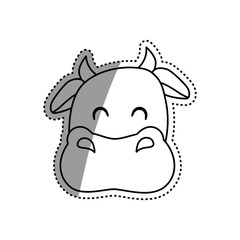 Cow farm animal icon vector illustration graphic design