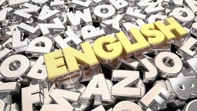 English Language Word Letters Writing Literature 3d Animation
