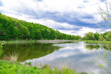 Nice amazing view of natural landscape in outdoor park