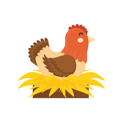 chicken farm animal icon vector illustration graphic design