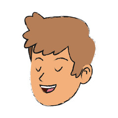 man face cartoon icon over white background. colorful design. vector illustration
