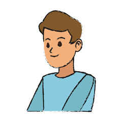 man cartoon icon over white background. colorful design. vector illustration