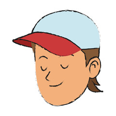 man face cartoon icon over white background. colorful design. vector illustration