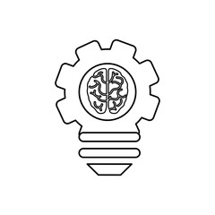 Bulb idea and human brain icon vector illustration graphic design