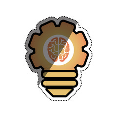Bulb idea and human brain icon vector illustration graphic design