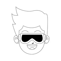 man with sunglasses over white background. vector illustration