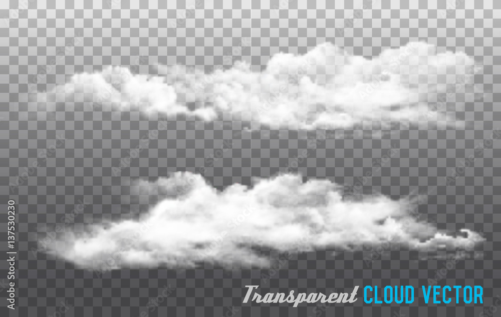 Poster clouds vector on transparent background.