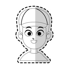 man with a cap over white background. vector illustration