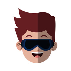 man wearing sunglasses over white background. colorful design. vector illustration