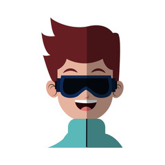 man wearing sunglasses over white background. colorful design. vector illustration