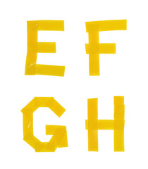 Obraz premium Letter symbols made of insulating tape