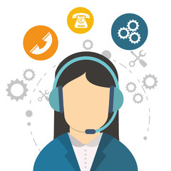 character call center communication work tool vector illustration eps 10