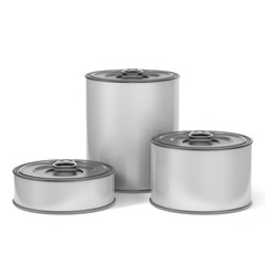 Tin Can Food Packaging.3D Illustration