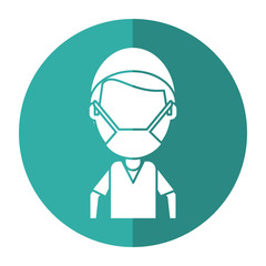 male surgeon medical professional shadow vector illustration eps 10