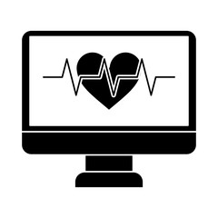 monitor heartbeat cardiology rhythm pictogram vector illustration eps 10