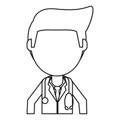doctor staff medical hospital thin line vector illustration eps 10