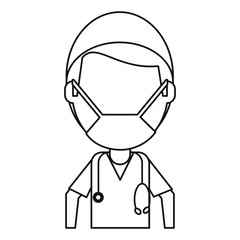 male surgeon medical professional thin line vector illustration eps 10