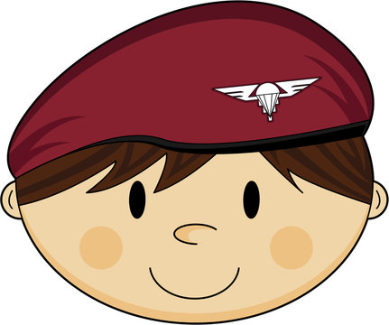 Cute Army Paratrooper in Red Beret