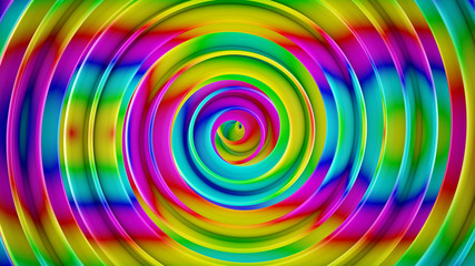 Bright colorful spiral shape abstract 3D render