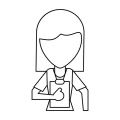 medical staff female clipboard health thin line vector illustration eps 10