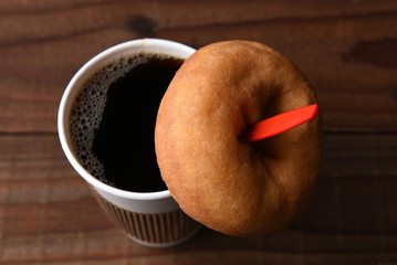 Coffee and Donut Paper Cup and Spoon