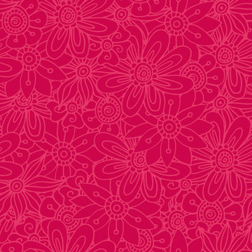Vector flower seamless pattern. Doodle style. The background for posters, cards and fabric.