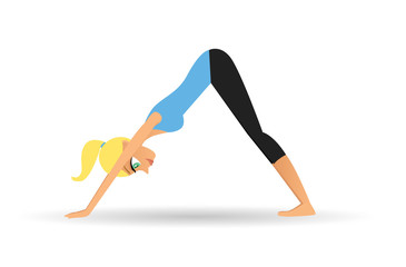 Woman in a downward dog pose