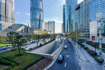 urban road through modern city-Shanghai,China.