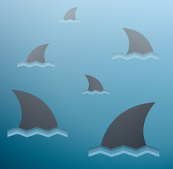 Fototapeta na wymiar Shark vector illustration and space background