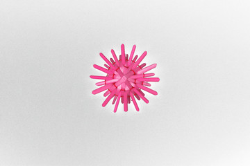 Pink straw star. Isolated oblect