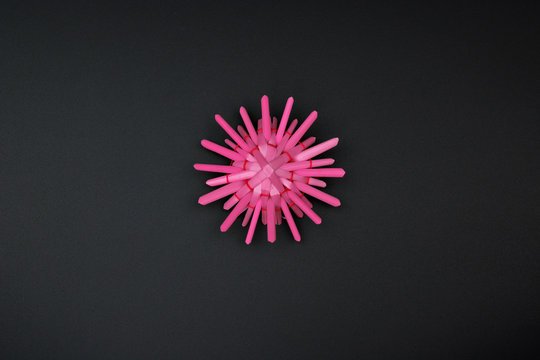 Pink straw star. Isolated oblect