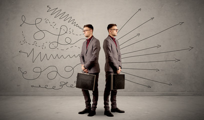 Businessman with two choices