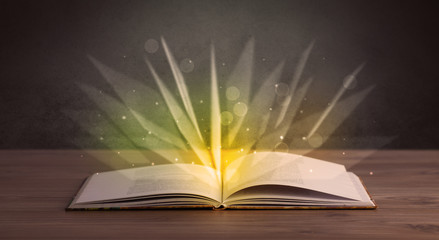Yellow lights over book