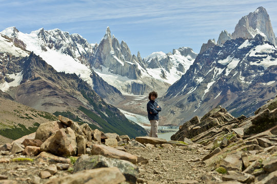 Wanderer in den Bergen von Argentinien