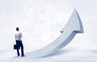 Obraz premium Financial businessman with arrow concept