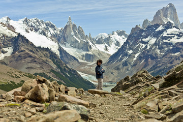 Naklejka premium Wanderer in den Bergen von Argentinien